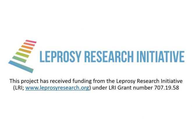 Leprosy Research Initiative logo with project information