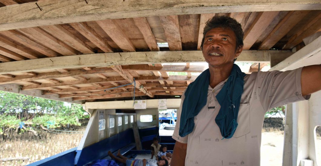 Person affected by leprosy Jacob inside his boat and workplace
